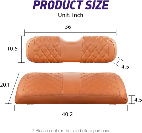 Miniatura 6 de NOKINS Juego de Fundas de Asiento de Diamante para Carrito de Golf, Compatible con EZGO TXT 1994-2013/EZGO RXV Almohada de Asiento Delantero