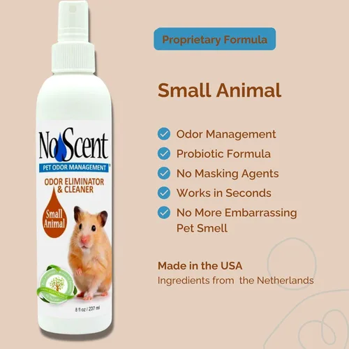 Miniatura 3 de Limpiador de jaula de conejillos de indias para animales pequeños sin aroma, espray para olores de mascotas para hámster y conejo
