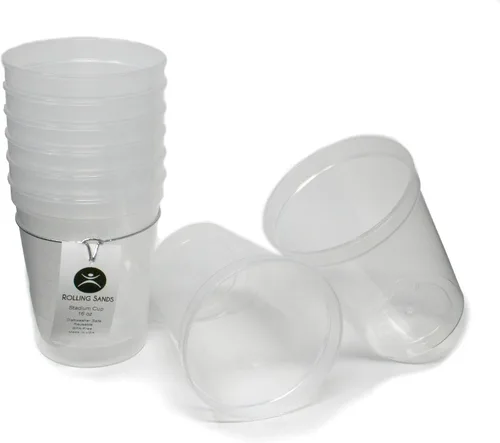 Miniatura 25 de Rolling Sands Vasos de plástico reutilizables para estadios de 16 onzas, paquete de 8, fabricados en Estados Unidos, sin BPA, aptos para Negro
