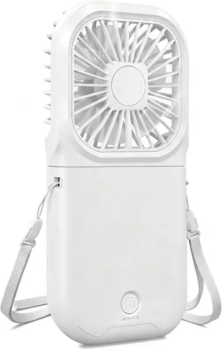 Miniatura 15 de Ventilador portátil para el cuello mini, silencioso, de mano, personal, plegable, recargable por USB, operado para el hogar, oficina, exteriores