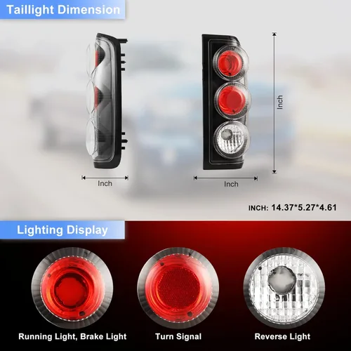 Miniatura 7 de ROXX Luz Trasera de Reemplazo Compatible con Nissan Frontier 1998 1999 2000 2001 2002 2003 2004 Cubierta de Luz Trasera del Lado del Conductor