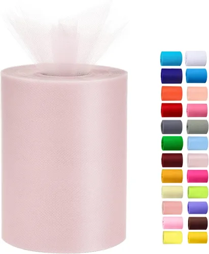 Miniatura 27 de Rollos de tul de 6 pulgadas por 100 yardas (300 pies) de tela de carrete de tul para bricolaje, faldas tutú, bodas, baby shower, manualidades