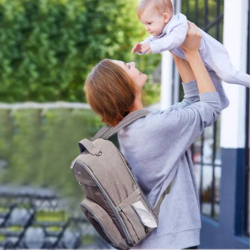 Miniatura 7 de Voova Mochila para pañales, mochila de viaje para bebé de gran capacidad para mamá y papá, bolsas de pañales de maternidad antiagua con cambiador
