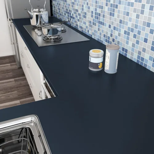 Miniatura 6 de VaryPaper Papel tapiz azul marino de 15.7 x 78.7 pulgadas, papel adhesivo azul moderno para armarios, impermeable, autoadhesivo, extraíble