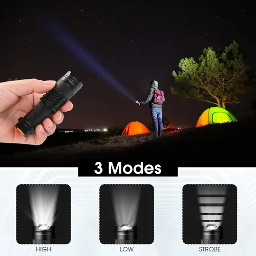 Miniatura 4 de Fumete 20 Piezas Linterna LED Mini 3 Modos Antorcha Táctica Pequeña Resistente al Agua Linterna de Bolsillo con Enfoque Ajustable Linterna Tipo