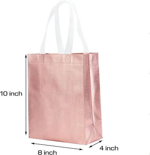 Miniatura 6 de 12 bolsas de regalo reutilizables no tejidas con asas para recuerdo de fiesta 8 pulgadas de ancho x 4 pulgadas de largo x 10 pulgadas de alto