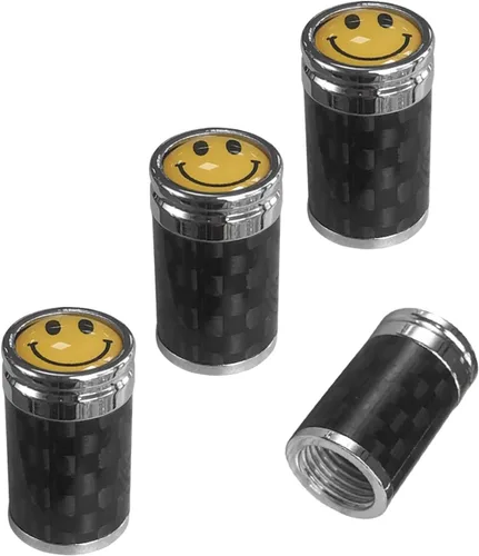 Miniatura 8 de Ziciner 4 piezas de cubiertas de tapones de válvula de neumático, tornillos de cubierta de tapón de aire de rueda de carbono para llantas de auto