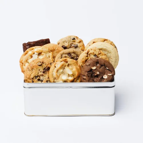 Christie - Paquete surtido de galletas, Greatest Hits, 11 galletas gourmet y brownies, lata plateada