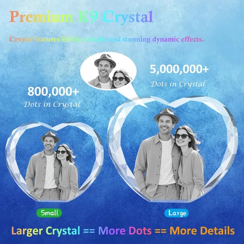Miniatura 4 de Foto de Cristal 3D Personalizada, Marco de Fotos de Vidrio Grabado con Láser Personalizado, Grandes Regalos de Aniversario, Cumpleaños, Navidad