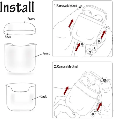 Miniatura 2 de Funda protectora rígida con estampado de animales compatible con AirPods 2/1 generación de piel portátil y a prueba de golpes para mujeres, niñas