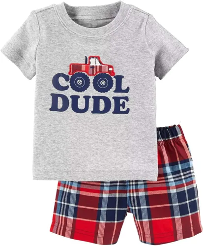 Miniatura 4 de Conjunto de camiseta de manga corta y pantalón corto de algodón para niño pequeño
