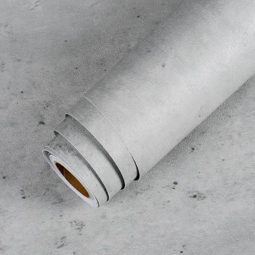 Miniatura 2 de LACHEERY Papel tapiz de hormigón de 24 x 160 pulgadas de grosor para pegar y pelar, papel tapiz de cemento sintético, autoadhesivo, papel de pared
