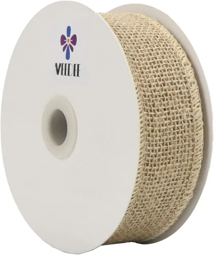Miniatura 2 de Cinta de arpillera de 1-1/2 pulgadas, cinta para manualidades en carrete, 10 yardas, natural