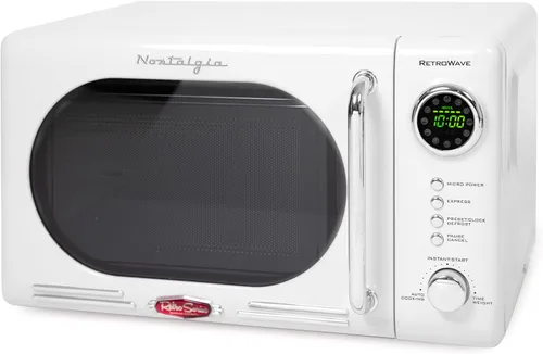 Miniatura 29 de Nostalgia Horno microondas retro compacto para encimera, 0.7 pies cúbicos, 700 vatios con pantalla digital LED, bloqueo para niños, interior fácil