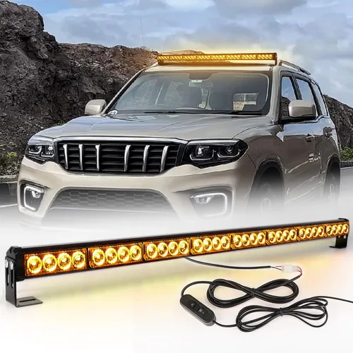 Miniatura 2 de Luces estroboscópicas LED de 36 pulgadas, amarillas, intermitentes, advertencia de seguridad, barra de luz estroboscópica de emergencia, precaución