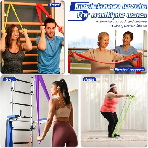 Miniatura 5 de 5 bandas de resistencia para entrenamiento, sin látex, bandas de terapia física, juego de bandas de ejercicio para estiramiento, adecuado