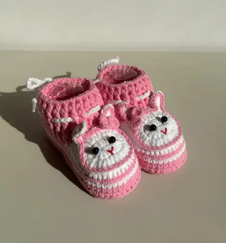 Miniatura 5 de DFXIU Botines de bebé recién nacido, transpirables y cómodos, a mano, de ganchillo, suave, de dibujos animados, para bebés de 0 a 1 año
