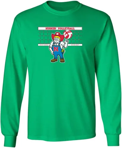 Miniatura 12 de CornBorn Elige tu diseño - Camisetas de manga larga de voleibol de Nebraska Voleibol Script Huskers - Blanco