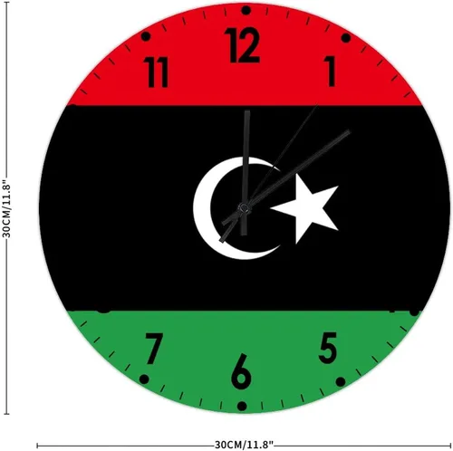 Miniatura 767 de Cheyan Reloj de pared con bandera de Canadá de 12 pulgadas, silencioso, sin tictac, de PVC, funciona con pilas, reloj redondo decorativo, regalo