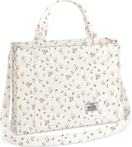 Miniatura 22 de Corduroy Tote Bag for Women Small Satchel Bag Mini Tote Bag Aesthetic Crossbody Handbag - School Work Travel Shopping