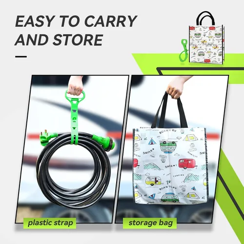Miniatura 6 de RVMATE Cable de extensión de alimentación para RV bloqueable de 30 pies y 30 amperios con mango de fácil enchufe, TT-30P a L5-30R, indicador LED, 10