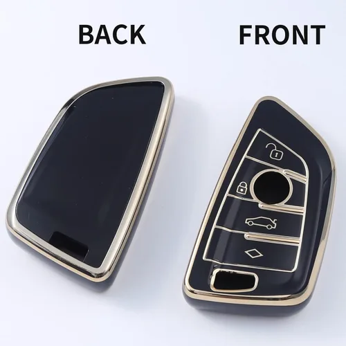 Miniatura 4 de Funda para llavero BMW, compatible con BMW 2 5 6 7 Series X1 X2 X3 X5 X6 TPU suave de alta calidad, protección completa antipolvo, Modelo B (negro).