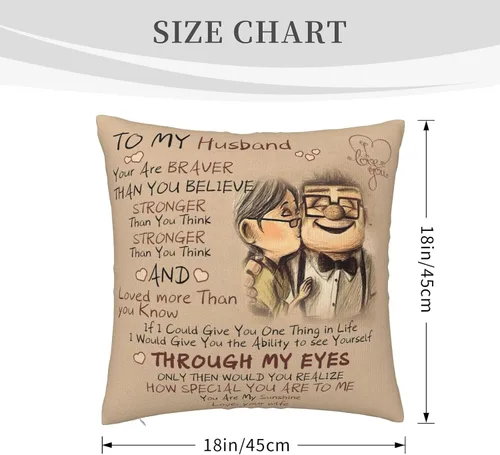 Miniatura 2 de Fundas de almohada de regalo para marido de parte de la esposa, fundas de almohada de Carl y Ellie, fundas de almohada de amor, para aniversario