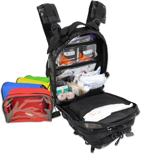 Miniatura 2 de Lightning X Stocked EMS/EMT - Mochila médica de primeros auxilios para trauma y sangrado + kit + bolsas, camuflaje negro Camo Negro