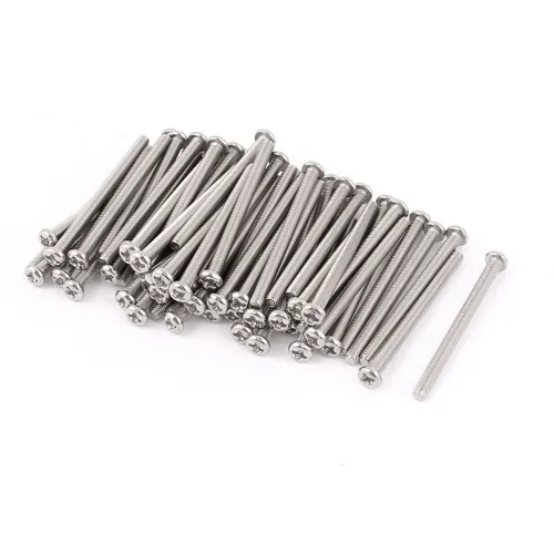 Miniatura 7 de uxcell Tornillos Phillips de cabeza cruzada de acero inoxidable 304 M2 x 0.118 in 60pcs