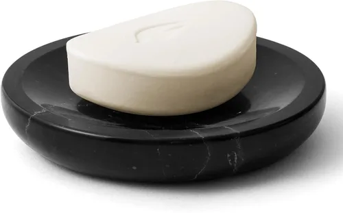 Miniatura 8 de Jaboneras de Mármol de Piedra Travertino Natural Soporte de Esponja para Baño, Bañera, Ducha, Fregadero de Cocina, Caja de Jabón Redonda Artesanal