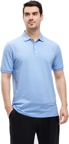 Miniatura 2 de VEBOON Polo de piqué para hombre de manga corta, mezcla de algodón, cuello casual, para negocios