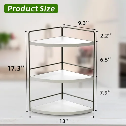 Miniatura 3 de ZGO Organizador de Baño de 3 Niveles - Organizador de Encimera y Esquina, Almacenamiento de Maquillaje y Cuidado de la Piel, Estante de Encimera