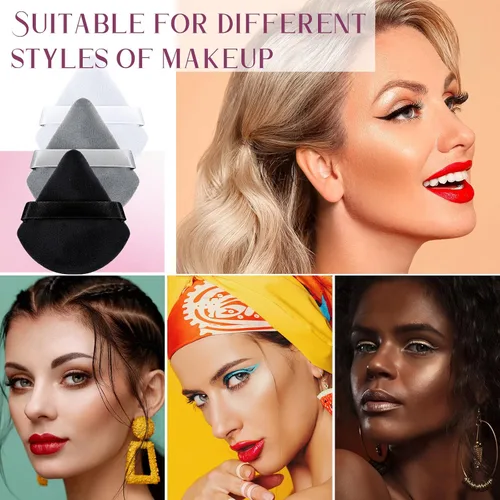 Miniatura 7 de Meanplan 90 esponjas de maquillaje con forma de triángulo suave, con correa, licuadoras y esponjas de maquillaje, base cosmética, herramienta