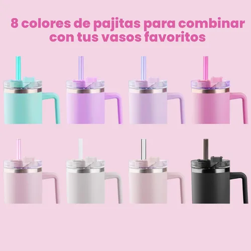 Miniatura 6 de Popote de repuesto compatible con Stanley Quencher de 40 onzas, vaso de 30 onzas, popotes reutilizables extra largos de 12 pulgadas para vasos de 40