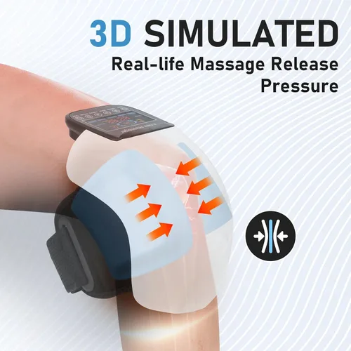Miniatura 4 de Masajeador de rodilla 4 en 1 con calor, vibración, luz roja y masaje 3D, inalámbrico, portátil, recargable, regalos para familiares y amigos