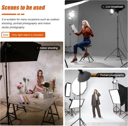 Miniatura 6 de Godox Soporte de luz de 94.5 in/94 pulgadas, soporte de luz para fotografía, resistente con bolsa de transporte universal de tornillo de 1/4
