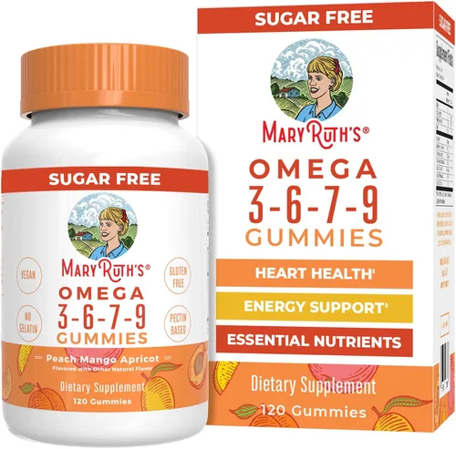 MaryRuth Organics Gomitas Veganas Omega 3 6 7 9 | Hasta 4 Meses de Suministro | Suplemento de Omega 3 con Aceite de Linaza | Gomitas de Omega 3 |