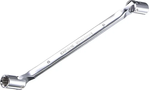uxcell Llave de cabeza flexible de 12 puntos, extremo de caja giratoria doble métrica de 0.315 in x 0.354 in, rotación CR-V de 180 grados para