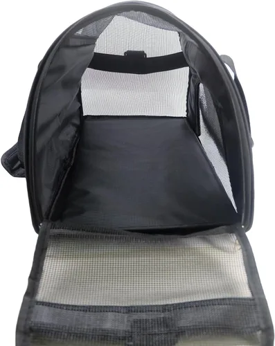 Miniatura 5 de ZaneSun Transportador para gatos, transportador de viaje para mascotas de lados suaves para gatos, perros y cachorros, bolsa cómoda portátil Negro