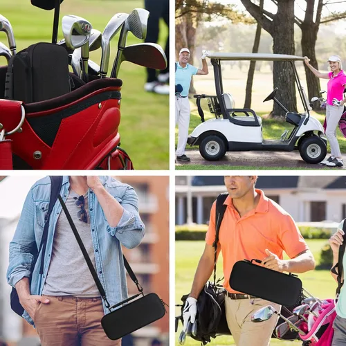 Miniatura 5 de BOVKE Funda de transporte para Bushnell Wingman 2/Bushnell Wingman Golf GPS Bluetooth altavoz, bolsillo de malla adicional para cables de carga