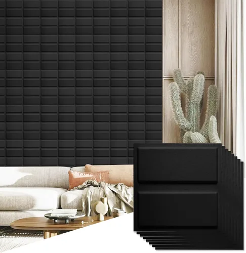 Miniatura 14 de Paquete de 12 paneles de pared 3D para decoración de pared interior, paneles de pared decorativos para oficina, sala de estar, dormitorio, vestíbulo