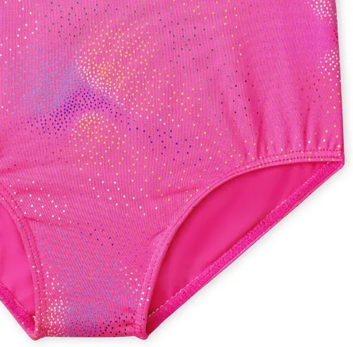 Miniatura 5 de HOZIY Leotardos para niñas, ballet, gimnasia, sin mangas, manga larga, destellos coloridos, azul aguamarina, rosa, morado, color liso