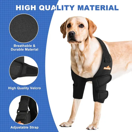 Miniatura 5 de NeoAlly Almohadillas protectoras para coderas de perro para codo canino y hombro, higroma de codo, displasia, osteoartritis, callos de codo, úlceras