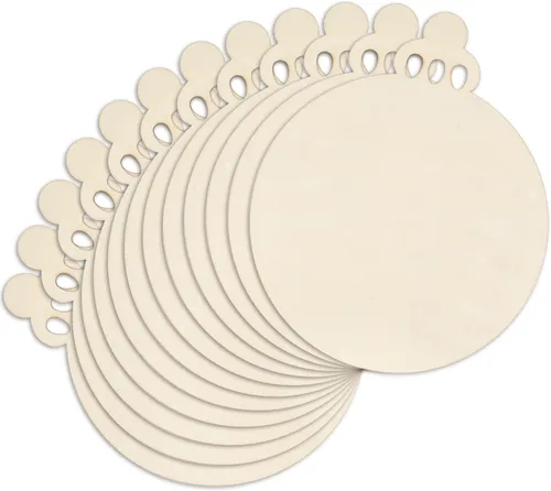 Miniatura 12 de Anglechic 12 paquetes de 30 centímetros de rebanadas de madera sin acabar con forma de ancla en blanco para manualidades, adornos