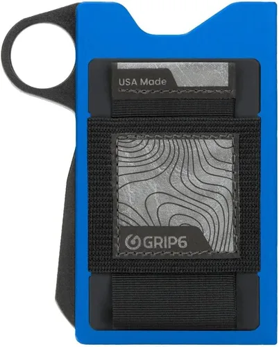 GRIP6 Carteras minimalistas para hombres Carteras delgadas para hombres Tecnología RFID Banda de dinero opcional, Azul profundo, Minimalista