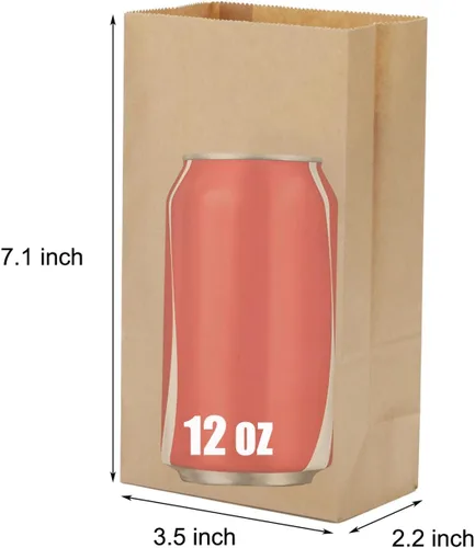 Miniatura 2 de LOOKSGO Bolsas de papel kraft marrón tamaño mini 50 piezas 3.5 * 2.2 * 7 pulgadas, bolsas para regalos de fiesta y envoltorios a granel