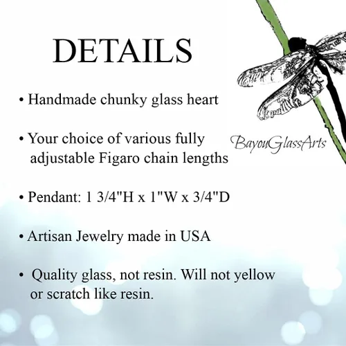 Miniatura 29 de Handmade Glass Chunky Heart Necklace