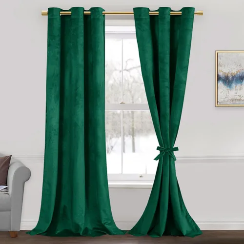Miniatura 23 de JIUZHEN - Cortinas de terciopelo gris de 63 pulgadas opacas para sala de estar - Cortinas gruesas de terciopelo con ojales para ventana