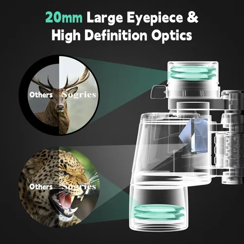 Miniatura 3 de Prismáticos 6-16x40 HD Zoom para Adultos, Alta Potencia, Gran Vista, Prisma BAK4, Impermeables, Visión Clara con Poca Luz para Observación de Aves