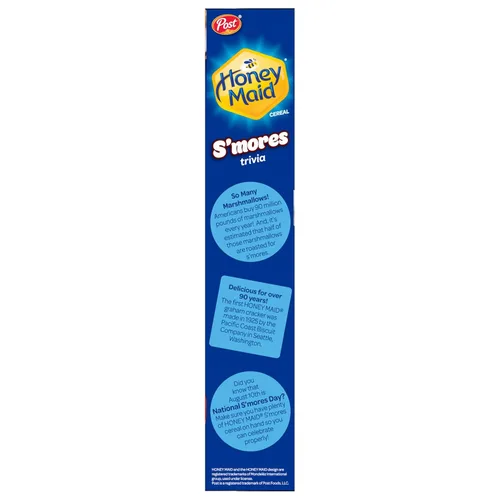 Miniatura 8 de Honey Maid S'mores Cereal para el desayuno, cuadrados de maíz y trigo endulzados, aperitivos crujientes para la mañana, caja de 12.25 onzas